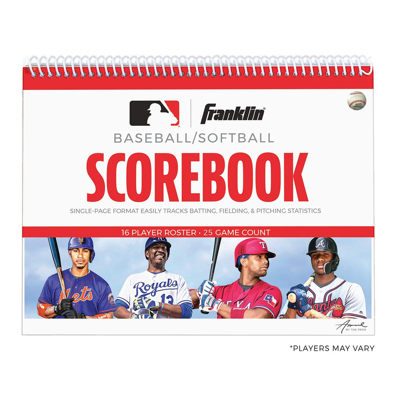 [Australia - AusPower] - Franklin Sports Baseball + Softball Scorebook - Score Keeping Book for Stats + Coaching - Official Baseball + Softball Scorekeeper Book - 25 Game Book 
