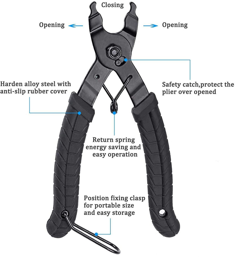 [Australia - AusPower] - Oumers Bike Link Plier+Chain Breaker Splitter Tool+Chain Checker, Chain Missing Link Opener Closer Plier Chain Cutter Connector Wear Indicator Tool 