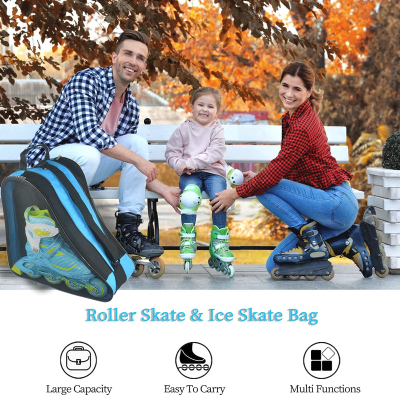 [Australia - AusPower] - Ice Skate Bag,Roller Skate Bags Skating Bag for Girls Boys and Most Adults, Large Capacity Skate Bag Fits Quad Skates, Inline Skate and Most Roller Skate Accessories 