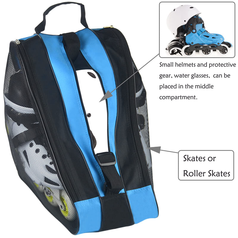 [Australia - AusPower] - Ice Skate Bag,Roller Skate Bags Skating Bag for Girls Boys and Most Adults, Large Capacity Skate Bag Fits Quad Skates, Inline Skate and Most Roller Skate Accessories 