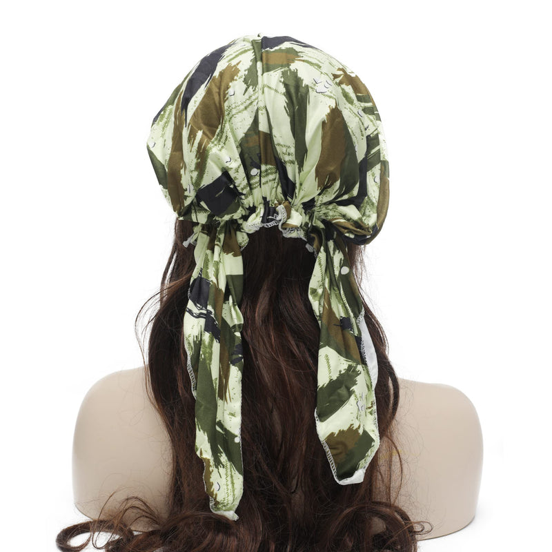 [Australia - AusPower] - ZLYC Chemo Headwear Pre Tied Head Scarf Headwraps Lightweight Turban Beanie Cap for Women Camo Green 