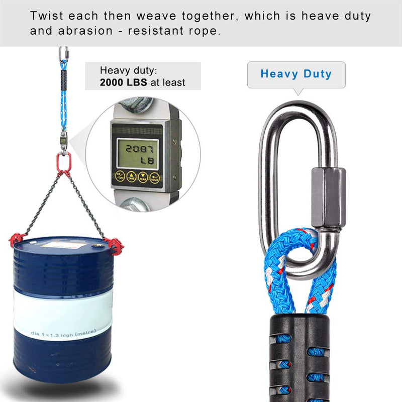 [Australia - AusPower] - BeneLabel Poseidon Series Sewn Prusik Loops Ropes, Safety, 19.6", Diameter 0.39", 2 Pack, Blue 