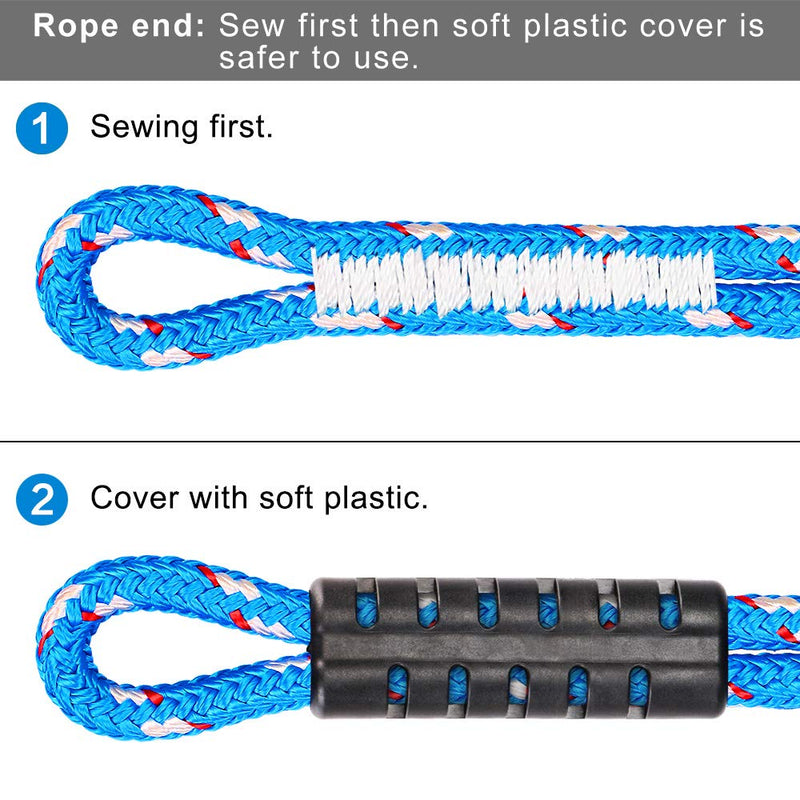 [Australia - AusPower] - BeneLabel Poseidon Series Sewn Prusik Loops Ropes, Safety, 19.6", Diameter 0.39", 2 Pack, Blue 