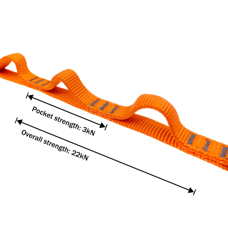 [Australia - AusPower] - GM CLIMBING 16mm Nylon Daisy Chain Sling 22kN 120cm / 48in CE UIAA Certified for Leading Aid Climb Ascender Rigging Hammock Suspension 