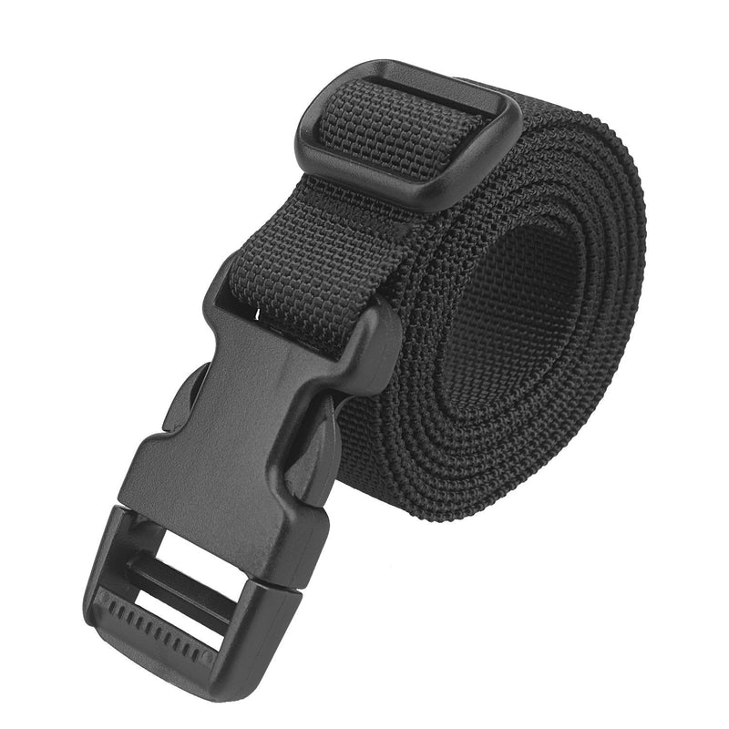 [Australia - AusPower] - XTACER 1 Inch Molle Backpack Accessory Strap Luggage Straps Cover Strap Sleeping Bag Strap with Buckle BLACK 118.0 Inches 