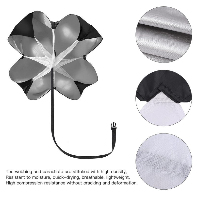 [Australia - AusPower] - KUYOU Running Speed Training 56 inch Speed Training Resistance Parachute Umbrella Running Chute & Fitness Explosive Power Training (Black) 