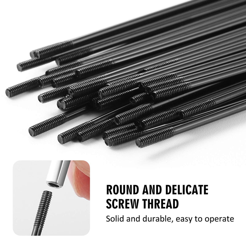 [Australia - AusPower] - WINOMO 36Pcs 14G J Bend Bicycle Mountain Bike Steel Spokes Bike Spokes and Nipples 260mm 