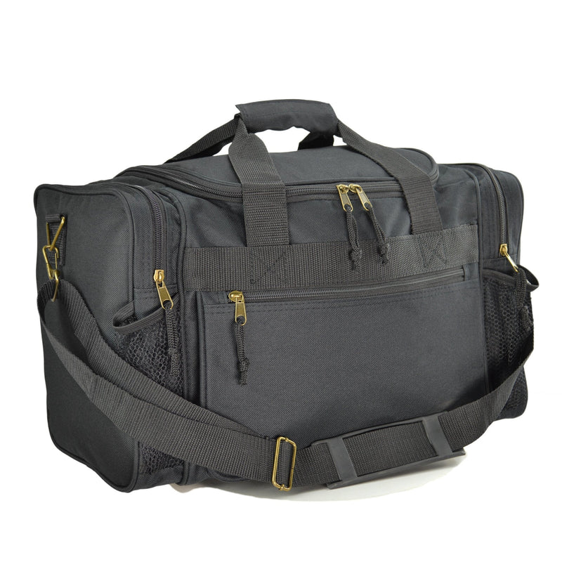 [Australia - AusPower] - DALIX 17" Duffle Bag Dual Front Mesh Pockets (Black Gold Gray Dark Green Navy Blue Maroon Royal Blue Orange Pink Purple Red White Black 