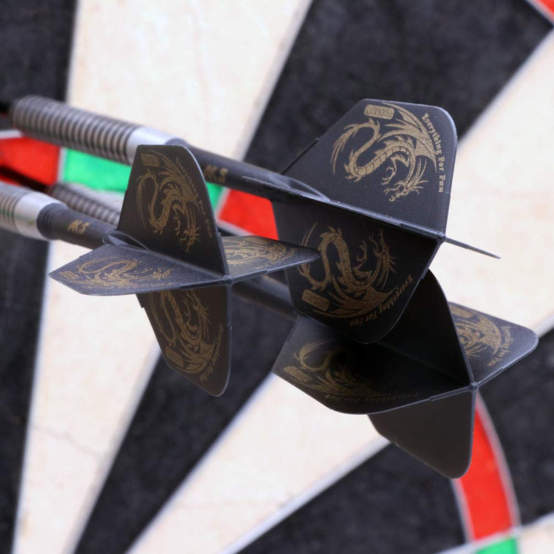 [Australia - AusPower] - CUESOUL 3 Sets Integrated Dart Shaft and Flights,Dart Shaft Length 21mm/28mm/33mm Shaft Length 21mm+28mm+33mm-Big Wing Shape-Black Dragon 