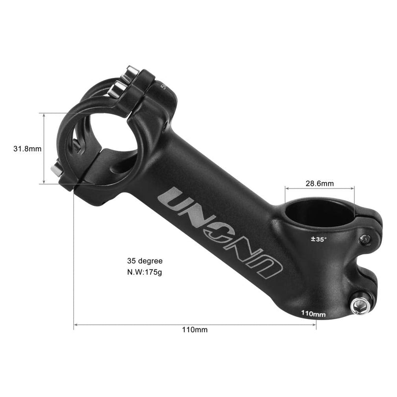 [Australia - AusPower] - FOMTOR 31.8 Bike Stem 35 Degree 70mm 90mm 110mm Bicycle Handlebar Stem Riser for 1.25" Handlebar Mountain Bike Road Bike MTB BMX. 31.8 x 110mm 