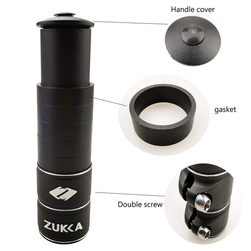 [Australia - AusPower] - ZUKKA Bike Fork Stem Extender,Bicycle Handlebar Stem Riser,Adjustable Bike Stem Riser,Aluminium Alloy Head Up adapter1-1/8 inches Bike Neck Extender black 