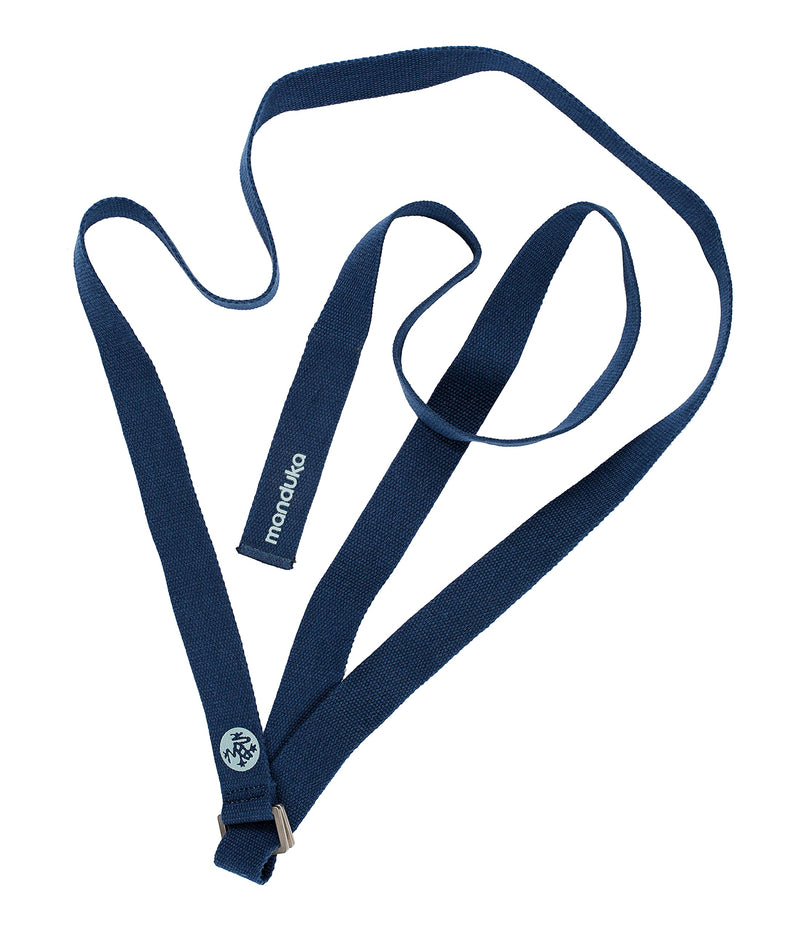 [Australia - AusPower] - Manduka Align Yoga Strap – Strong, Durable Cotton Webbing with Adjustable Buckle for Secure, Slip-Free Support for Stretching, Yoga, Pilates and General Fitness. Midnight 8 Feet 