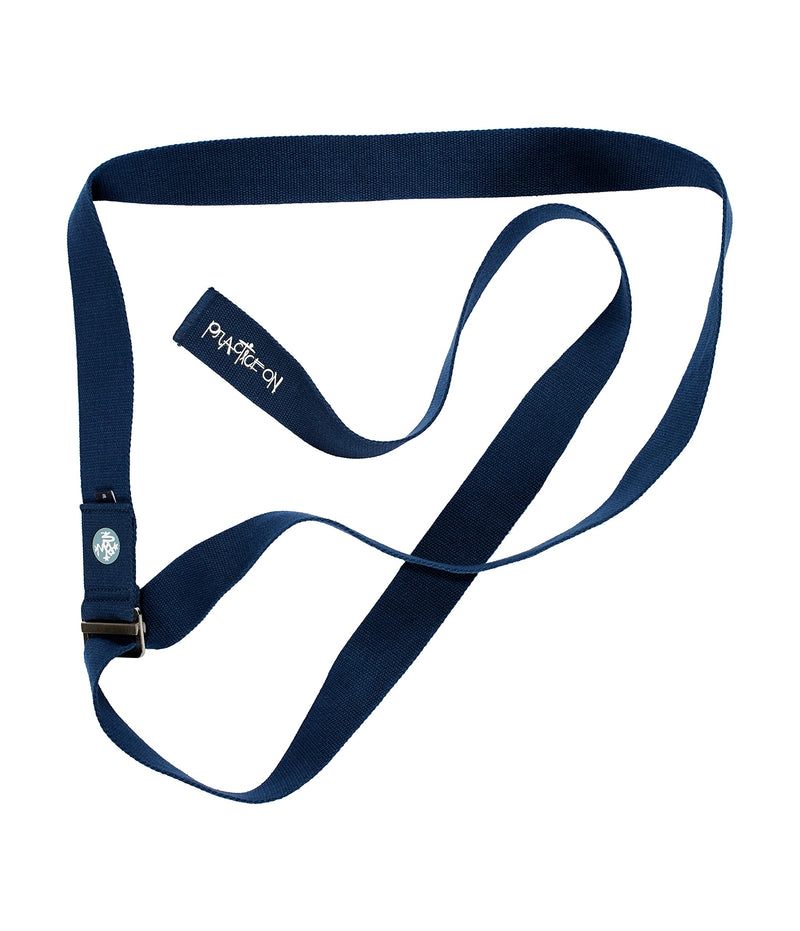 [Australia - AusPower] - Manduka Align Yoga Strap – Strong, Durable Cotton Webbing with Adjustable Buckle for Secure, Slip-Free Support for Stretching, Yoga, Pilates and General Fitness. Midnight 8 Feet 