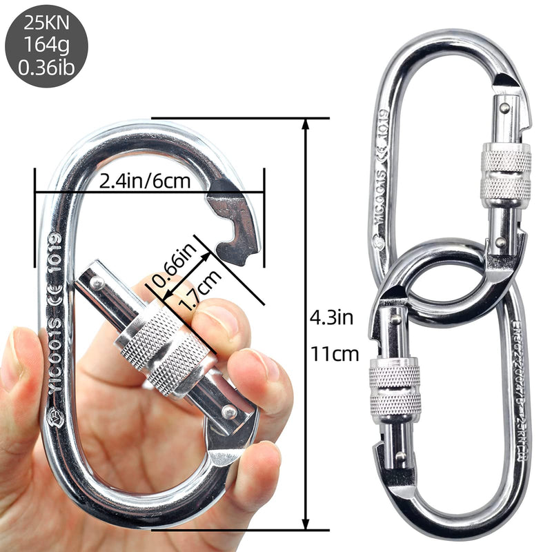 [Australia - AusPower] - PRIOR FITNESS Yoga Hammock Accessory Set Aerial Silk Hardware with Daisy Chain Carabiner for Yoga Swing Pilates 
