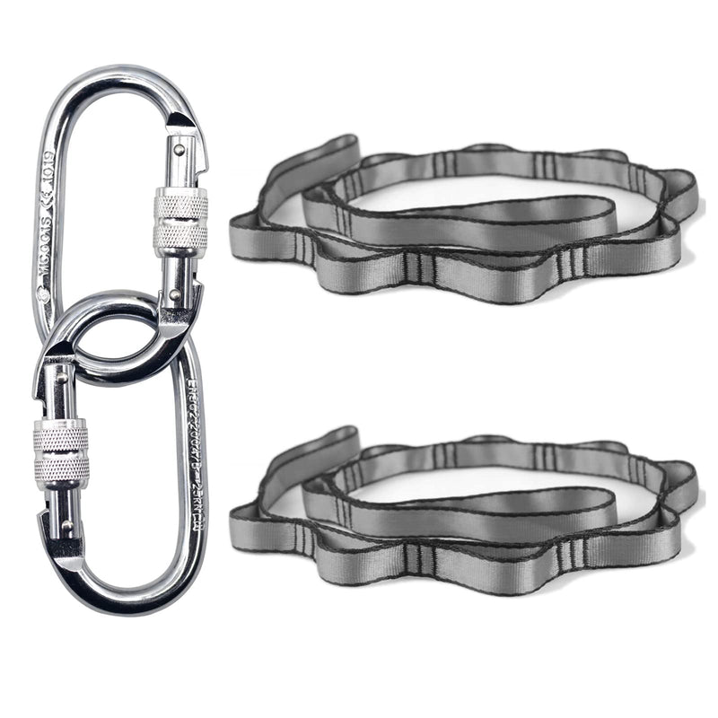 [Australia - AusPower] - PRIOR FITNESS Yoga Hammock Accessory Set Aerial Silk Hardware with Daisy Chain Carabiner for Yoga Swing Pilates 