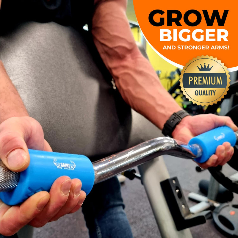 [Australia - AusPower] - Fat Grips Weight Lifting Adapters for Barbell / Dumbbell - GainZ - Thick, Pro, Set, Training, Grow Bigger Biceps, Bodybuilding, Arms and Anti-slip (2 pieces) 