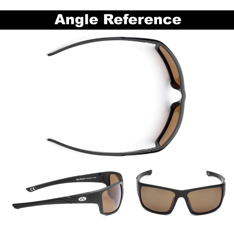 [Australia - AusPower] - Flying Fisherman Sand Bank Polarized Sunglasses with AcuTint UV Blocker for Fishing and Outdoor Sports Matte Black Frames/Amber Lenses 