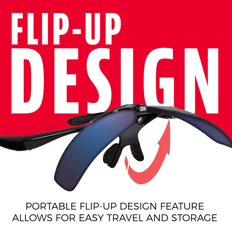 [Australia - AusPower] - Franklin Sports Baseball + Softball Sunglasses - Men's + Women's Sports Sunglasses - Flip Up Shades + Non Flip Glasses Black 