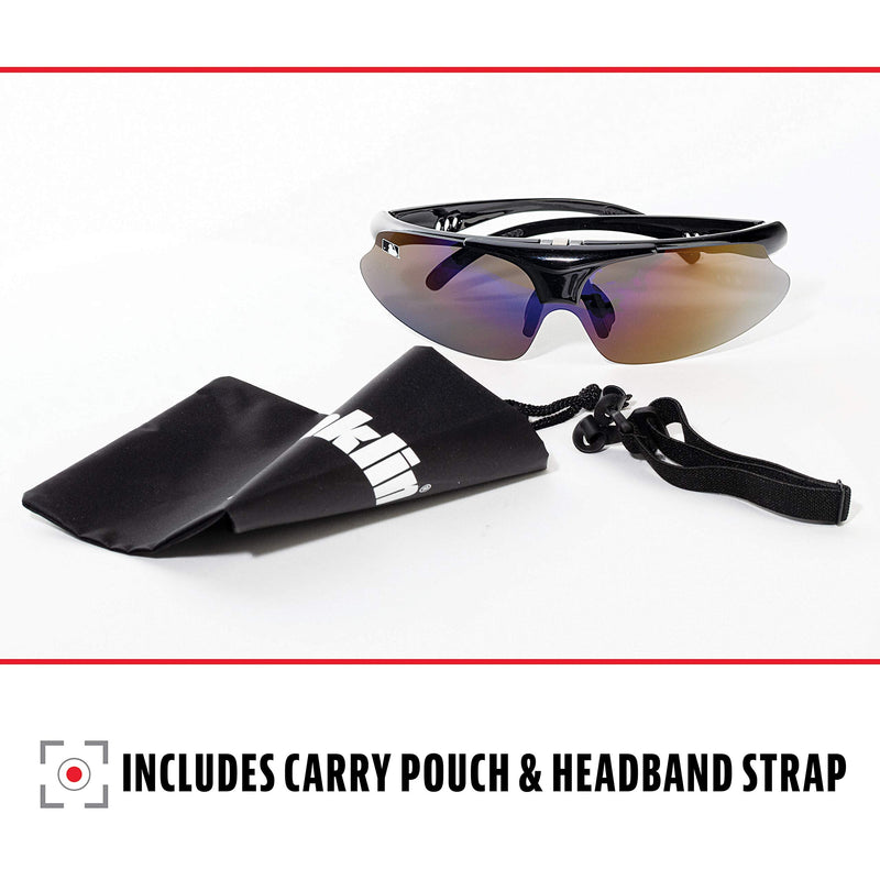 [Australia - AusPower] - Franklin Sports Baseball + Softball Sunglasses - Men's + Women's Sports Sunglasses - Flip Up Shades + Non Flip Glasses Black 