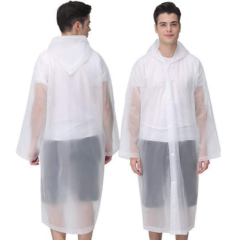 [Australia - AusPower] - Rain Ponchos for Adults Reusable, 2 Pcs Raincoats for Women Men with Hood A-adults Poncho-white 