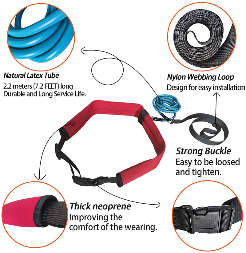 [Australia - AusPower] - UCEDER Swim Tether Stationary Swimming,Swim Resistance Belt, Swim Bungee Training Belt, Pool Swim Trainer Belt Harness,Great for Swim Training & Exercise 