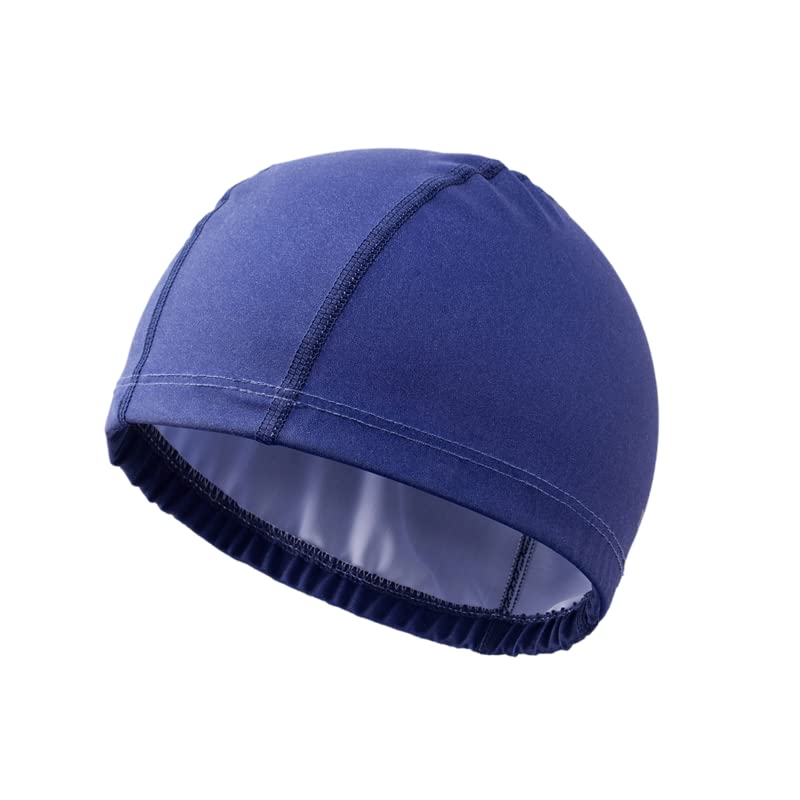 [Australia - AusPower] - Taddlee Men Swimming Cap Silicone Swimmers Caps Swim Hat PU Fabric Pool Waterproof Adult Large Size Outdoor Swim Accessories Blue 