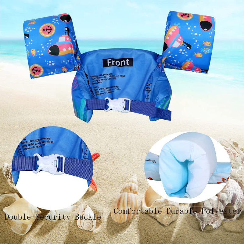 [Australia - AusPower] - Kids Swim Vest for Children Learn Swimming Training,Foldable Swim Vest Jacket for 22-66 lbs Boys/Girls Sea Beach Pool Green 