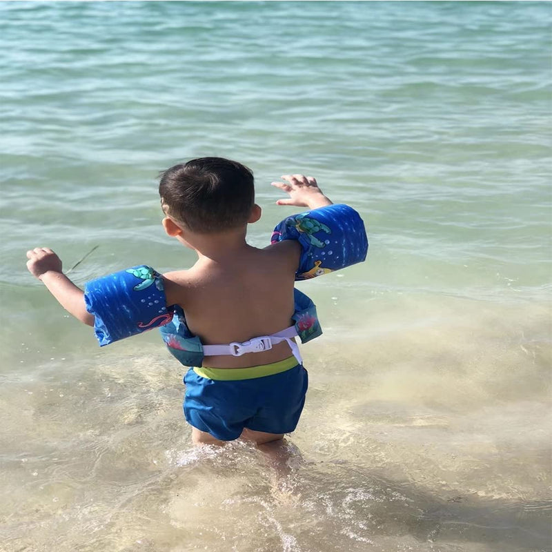 [Australia - AusPower] - Kids Swim Vest for Children Learn Swimming Training,Foldable Swim Vest Jacket for 22-66 lbs Boys/Girls Sea Beach Pool Green 
