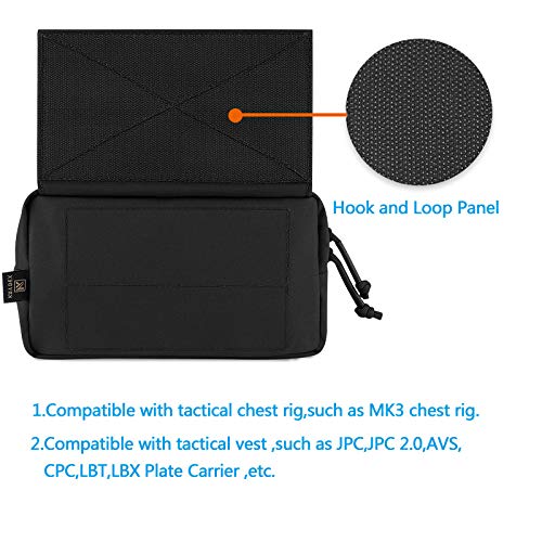 [Australia - AusPower] - KRYDEX Tactical Drop Pouch Sub Abdominal Carrying Kit Bag for Tactical Vest Chest Rig Black 