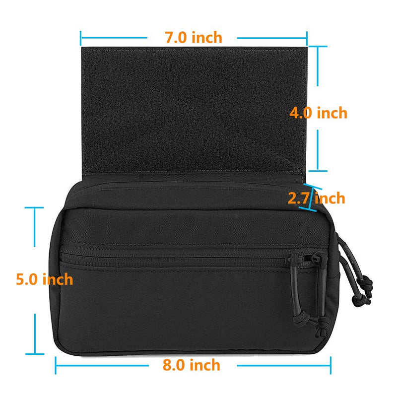 [Australia - AusPower] - KRYDEX Tactical Drop Pouch Sub Abdominal Carrying Kit Bag for Tactical Vest Chest Rig Black 