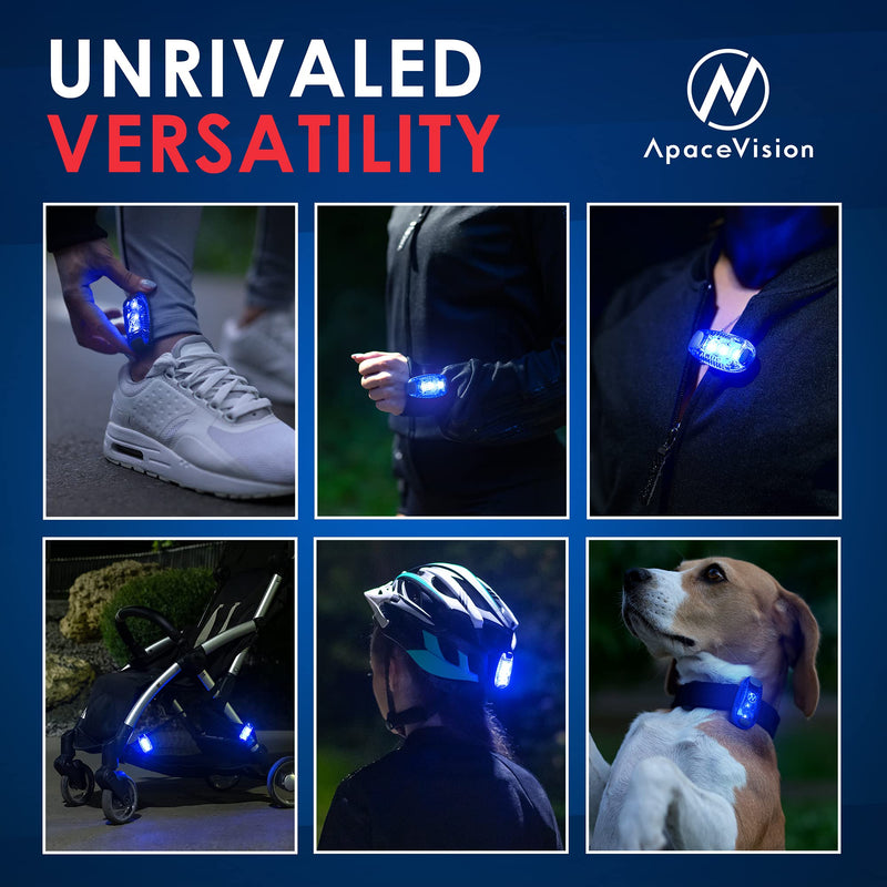 [Australia - AusPower] - LED Safety Light (2 Pack) + Free Bonuses | Clip On Strobe/Running Lights for Runners, Dogs, Bike, Walking | The Best High Visibility Accessories for Your Reflective Gear, Bicycle etc 