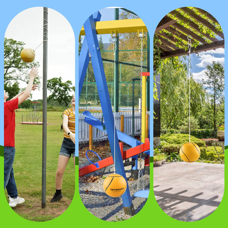 [Australia - AusPower] - Trymaker Tetherball, Tether Balls and Rope Set for Kids,Replacement Tetherball for Adults Backyard Outdoors 