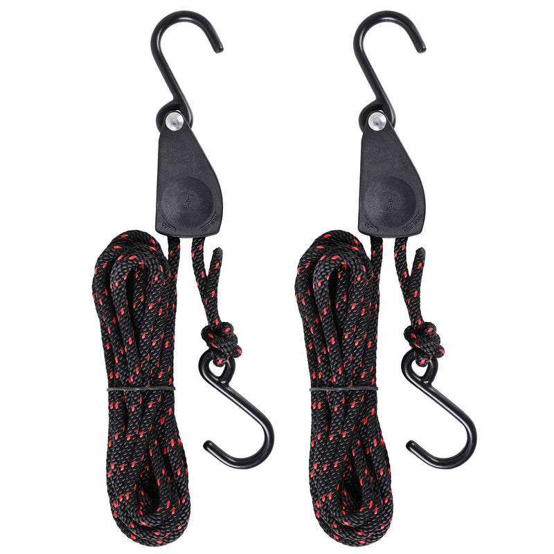 [Australia - AusPower] - Ayaport Kayak Rope Tie Down 14ft Ratchet Straps Bow and Stern Ratcheting Tie Downs Rope Hanger Kayak and Canoe Accessories (1/4" x14ft) 1/4"x14ft 