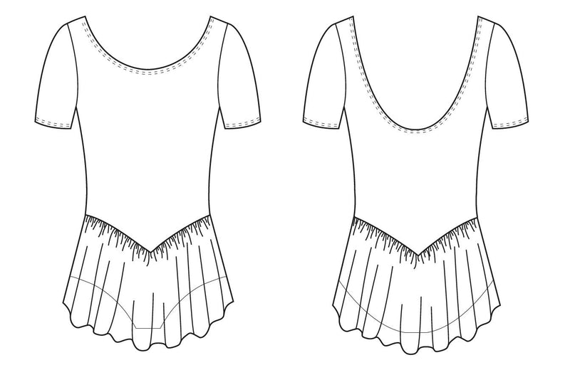 [Australia - AusPower] - Bloch Dance Girls Tiffany Short Sleeve Leotard with Skirt Size 2-4 Black 