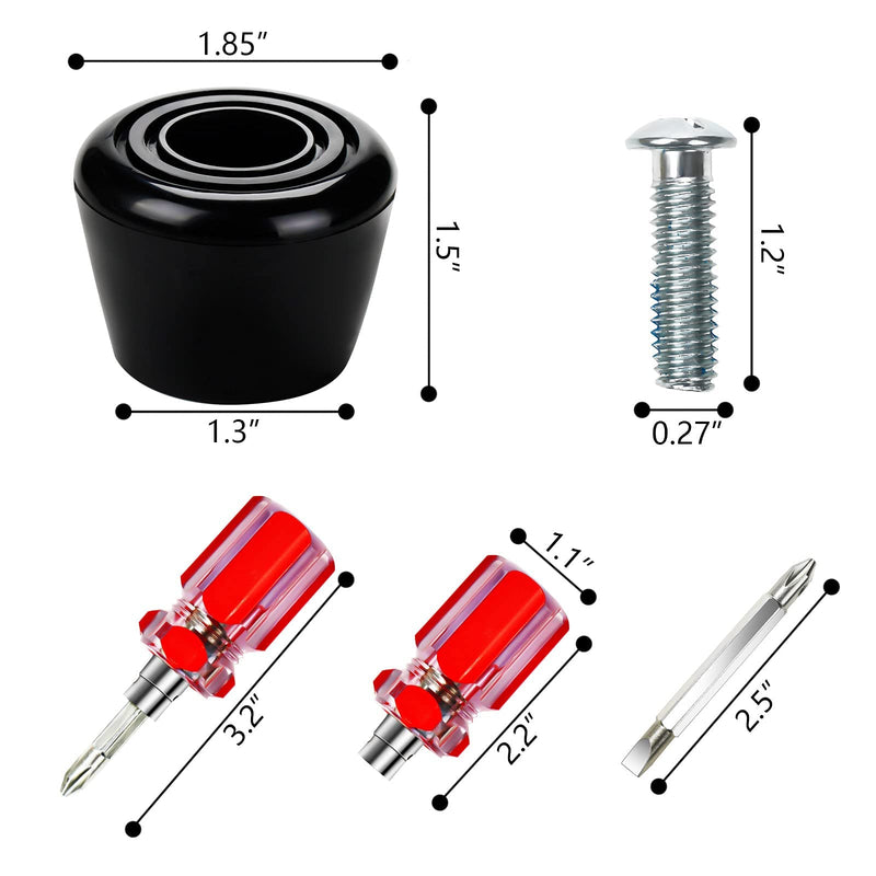 [Australia - AusPower] - Nezylaf 2 Pcs Roller Skate Toe Stoppers Brake Block Shoes Holder with Screw Arbor with Nuts Mini Wrench, Double-Row Roller Skating Brake Jam Plugs 