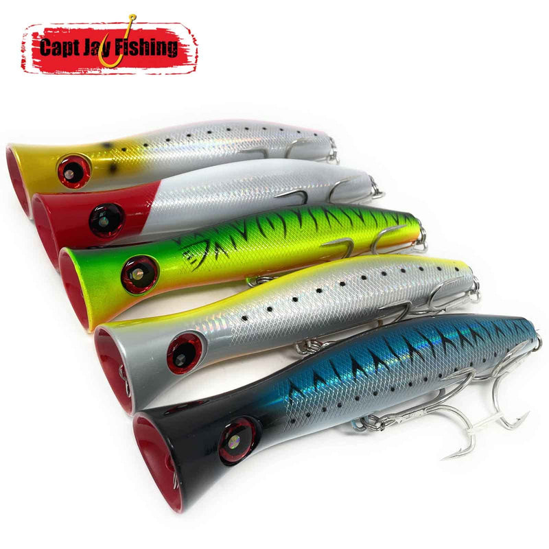 [Australia - AusPower] - Capt Jay Fishing Saltwater Popper Lures topwater Floating Fishing Lures Surf Fishing Floating Lure, Poppers, Fishing Lures, Surf Fishing Lures Blue mackerel 200.0 Millimeters 