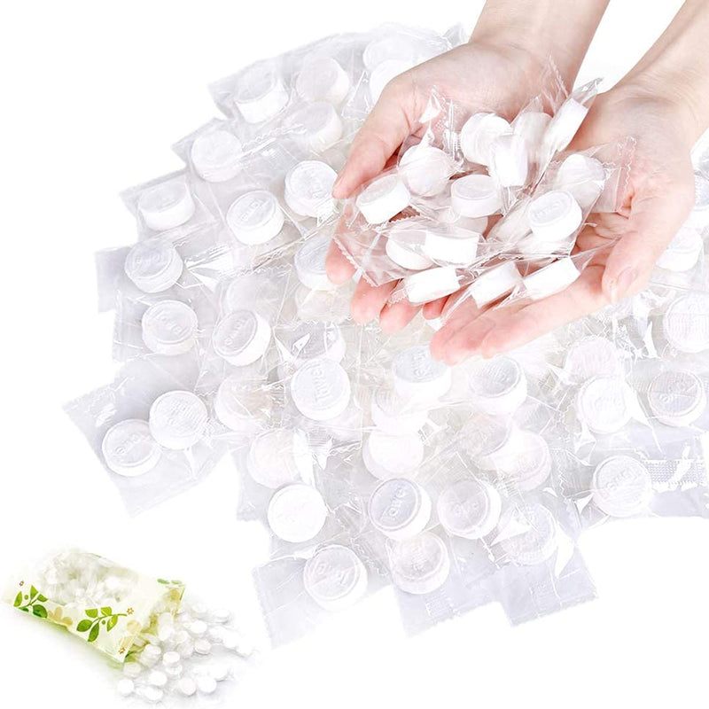 [Australia - AusPower] - 100 PCS Compressed Cotton Towels For Face, Hands And Body – Cotton Tissues To Use At Home And When Travel - Disposable Cotton Towels In Individual Packing For Kids And Adults 