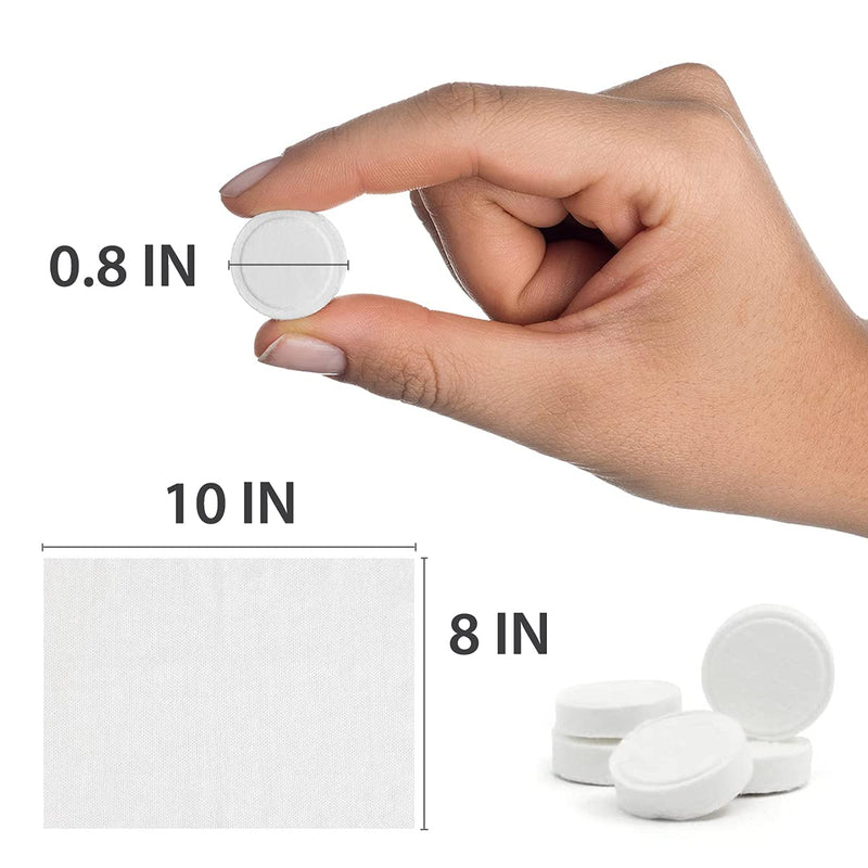 [Australia - AusPower] - 100 PCS Compressed Cotton Towels For Face, Hands And Body – Cotton Tissues To Use At Home And When Travel - Disposable Cotton Towels In Individual Packing For Kids And Adults 