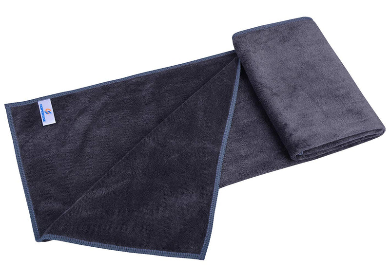 [Australia - AusPower] - HOPESHINE Home Gyms Towel for Men Women Microfiber Gym Towels Cycling Workout Sweat Towel Set Quick Dry Exercise Sports Travel Towel Fast Drying 2-Pack (Black + Grey) Black + Grey 