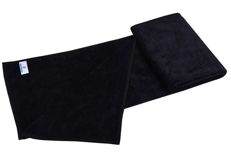 [Australia - AusPower] - HOPESHINE Microfiber Exercise Fitness Home Gyms Towels for Men & Women Absorbent Sweat Yoga Towels Sports Towels Soft Fast Drying 3 Pack Black 16inchX32inch 