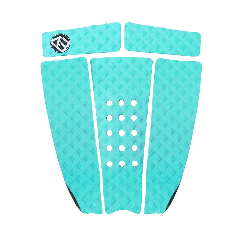 [Australia - AusPower] - AQUBONA 5 Piece EVA Surfboard Deck Traction Pads with Kicker for Stomp Skimboards, Surf Boards, Funboard, Fish Board/Aqua Blue Gray Black AQUA 