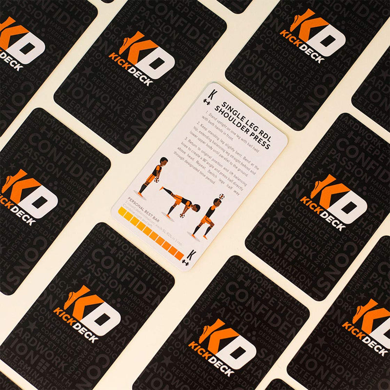 [Australia - AusPower] - Kick Deck Soccer Training Program | 52 Card Training Deck to Improve Technique, Juggling, Strength and Core 