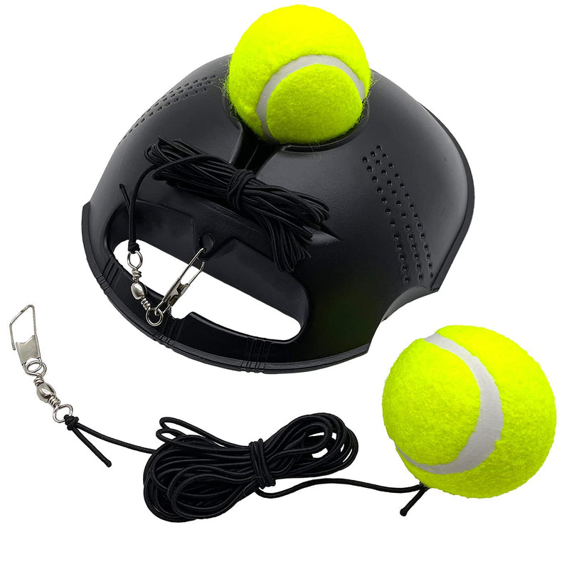 [Australia - AusPower] - TaktZeit Tennis Trainer Rebound Baseboard Self Tennis Training Equipment Tennis Practice Rebounder with 2 String Tennis Balls Black 