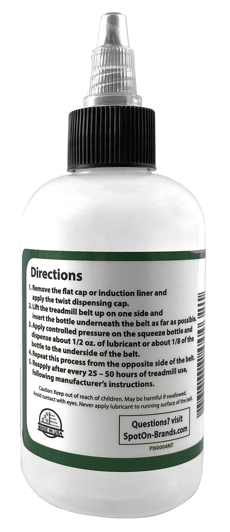 [Australia - AusPower] - Spot On Treadmill Belt Lubricant - 100% Silicone - Made in The USA Easy Squeeze/Controlled Flow Treadmill Lubricant 