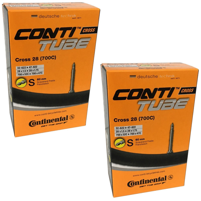 [Australia - AusPower] - Continental Cross 28 700 x 32-47c Bike Inner Tubes - Presta 60mm Long Valve (Pair) 