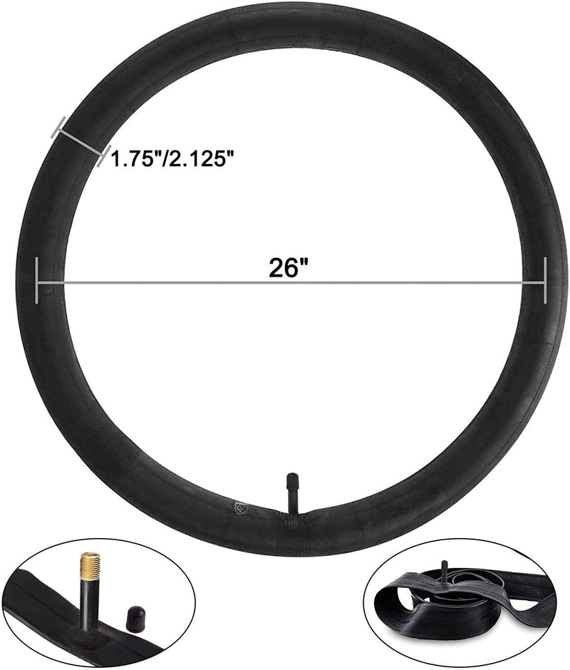 [Australia - AusPower] - Vitog Bike Tube 26 x 1.95 Standard (32mm) Schrader Valve 26 Inch Bike Tube with 2 Tire Levers & 6 Adhesive Patches Bicycle Tube 26 x 1.75 to 2.125 Bike Tire Tube 26"x1.75-2.125, 32mm 