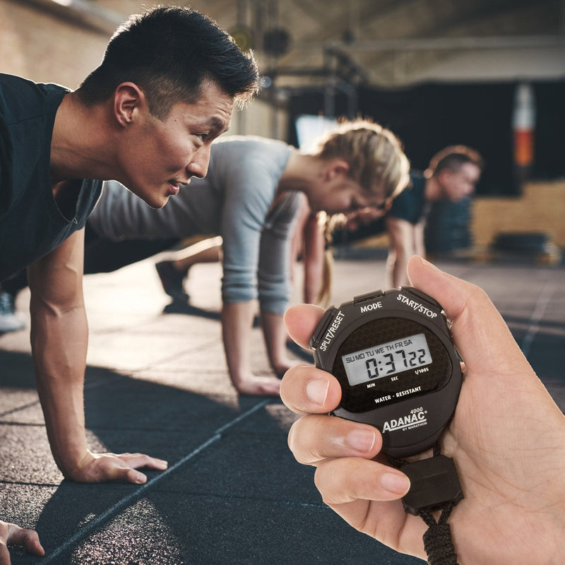 [Australia - AusPower] - MARATHON ST083009 Adanac 4000 Digital Stopwatch Timer with Extra Large Display and Buttons, Water Resistant, Two Year Warranty - Black 