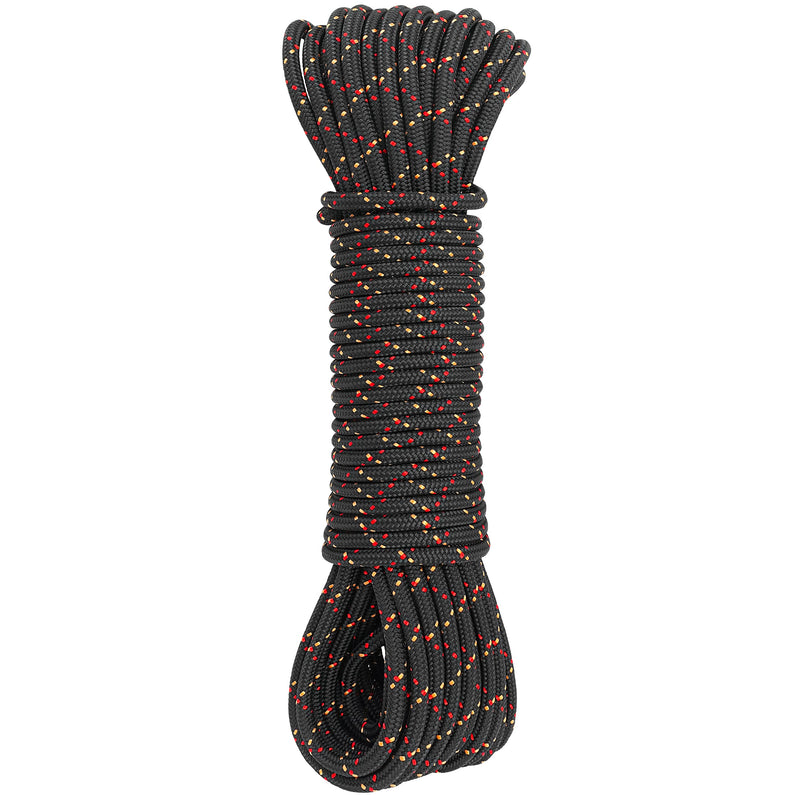 [Australia - AusPower] - GM CLIMBING 6mm Accessory Cord Rope Double Braid Pre Cut CE Black 1/4in(dia.) x 20feet 