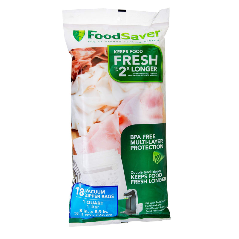 [Australia - AusPower] - FoodSaver 1-Quart BPA-Free Multilayer Construction Vacuum Zipper Bags, 18 Count 