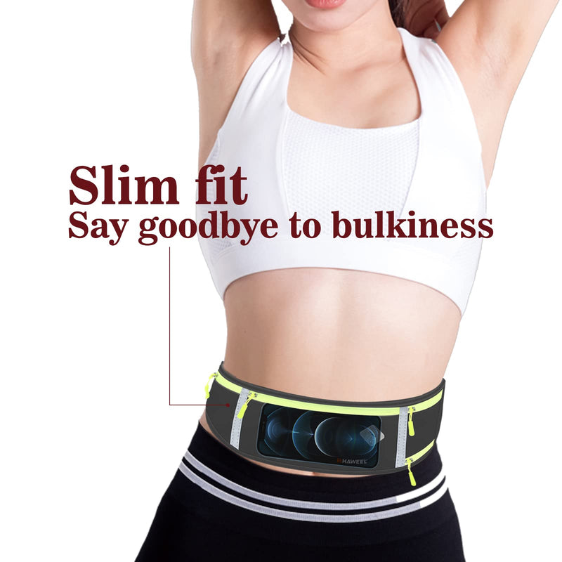 [Australia - AusPower] - Running Fanny Pack Waist Bag Phone Holder Belt with Water Bottle Holder Suitable for Runner Cycling Hiking Accessories for iPhone 12 Plus Samsung Galaxy etc. black 